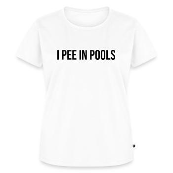 I Pee In Pools - Frauen Premium Bio T-Shirt - Weiß - Vorne - AI Model Female 172 dark (172cm)
