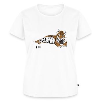 Tiger lying down - Women's Premium Organic T-shirt - white - Front - AI Model Female 172 dark (172cm)