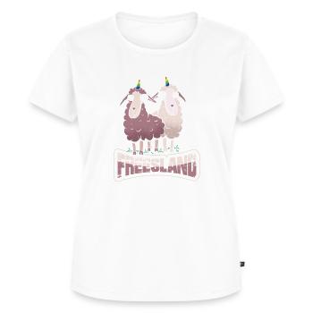 Schafe Freesland Einhorn in Friesland - Frauen Premium Bio T-Shirt - Weiß - Vorne - AI Model Female 172 dark (172cm)