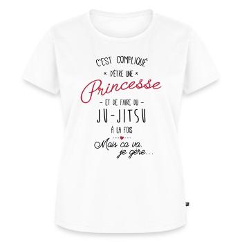 princesse et Ju-Jitsu - T-shirt Premium bio Femme - blanc - Devant - AI Model Female 172 dark (172cm)