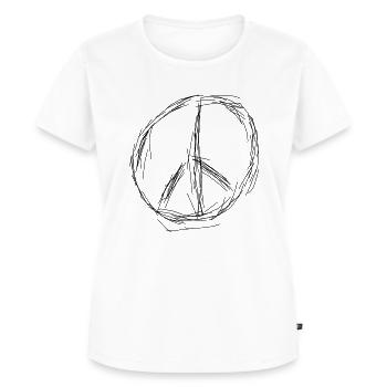 Peace Zeichen/Symbol - Frauen Premium Bio T-Shirt - Weiß - Vorne - AI Model Female 172 dark (172cm)