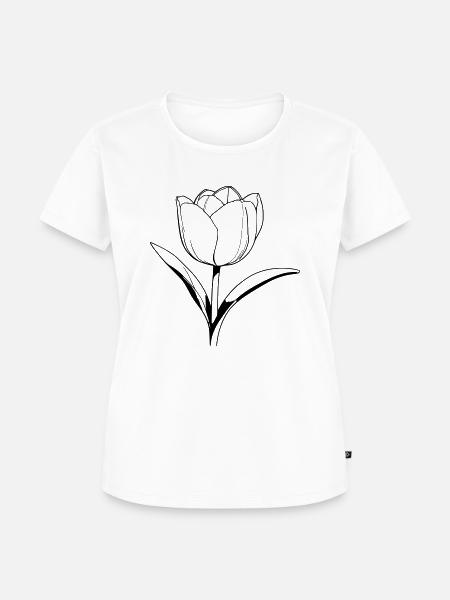 Tulpe Umrisse - Frauen Premium Bio T-Shirt - Weiß