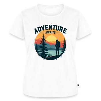 Das Abenteuer wartet auf Sie - Frauen Premium Bio T-Shirt - Weiß - Vorne - AI Model Female 172 dark (172cm)