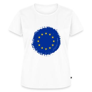 Europa Europäische Union EU Farbklecks - Frauen Premium Bio T-Shirt - Weiß - Vorne - AI Model Female 172 dark (172cm)