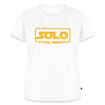 JGA Nix plus SOLO - l’histoire de DAS WARS - T-shirt Premium bio Femme - blanc - Devant - AI Model Female 172 dark (172cm)