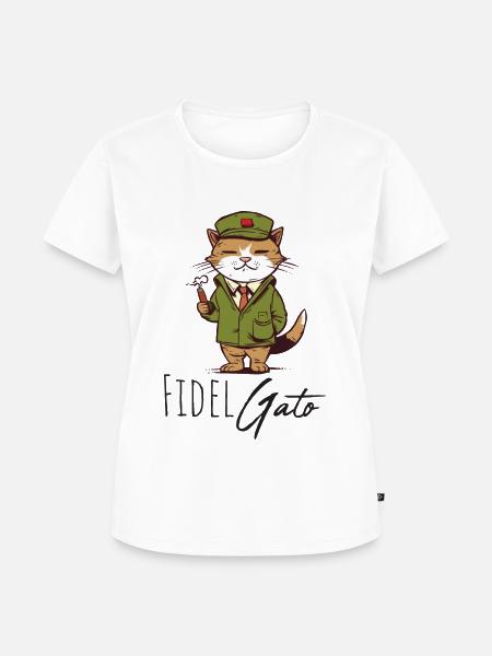 Fidel Gato - Frauen Premium Bio T-Shirt - Weiß