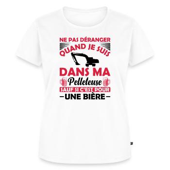 Pelleteuse Et Bière - T-shirt Premium bio Femme - blanc - Devant - AI Model Female 172 dark (172cm)