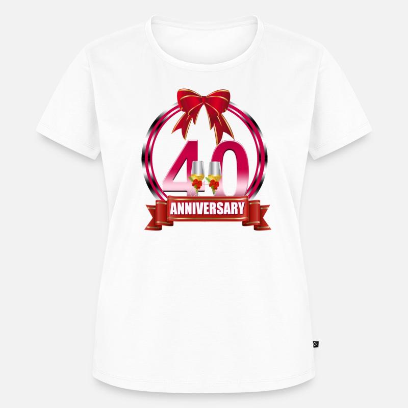 40e anniversaire de mariage Anniversaire de mariage Ruby - T-shirt Premium bio Femme - blanc