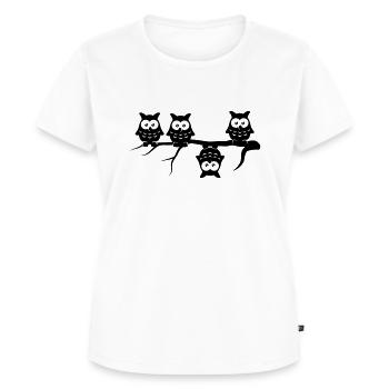 Be Different 4 Eulen Anderst verschieden - Frauen Premium Bio T-Shirt - Weiß - Vorne - AI Model Female 172 dark (172cm)