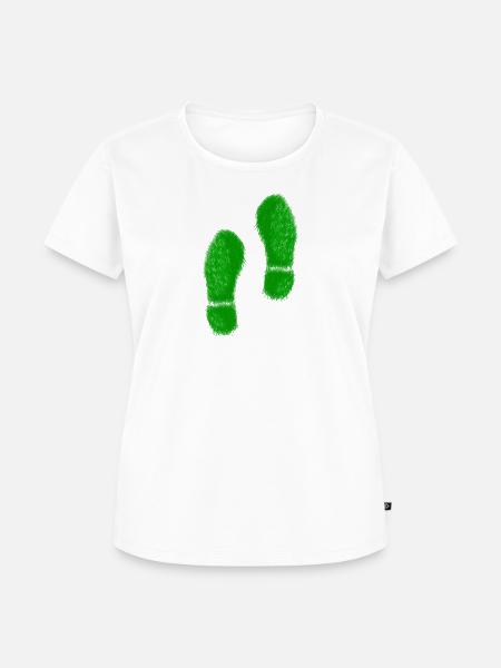 Green Grass Steps - Frauen Premium Bio T-Shirt - Weiß