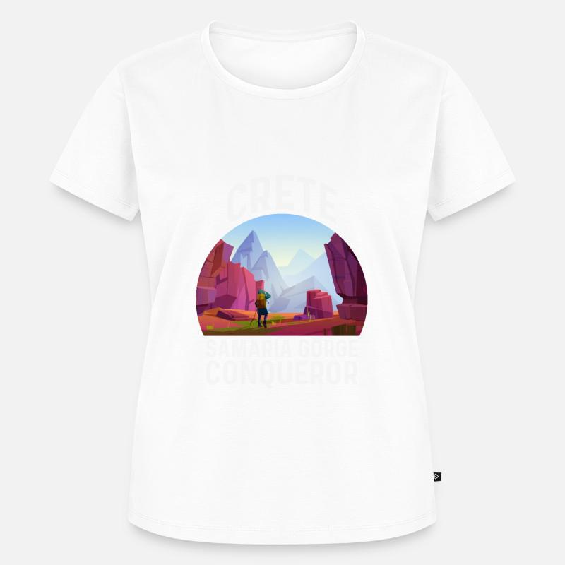 Creta Samaria Gorge Conqueror - Maglietta ecologica premium da donna - bianco