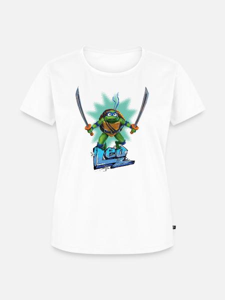 TMNT Mutant Mayhem Turtle Leo - Frauen Premium Bio T-Shirt - Weiß