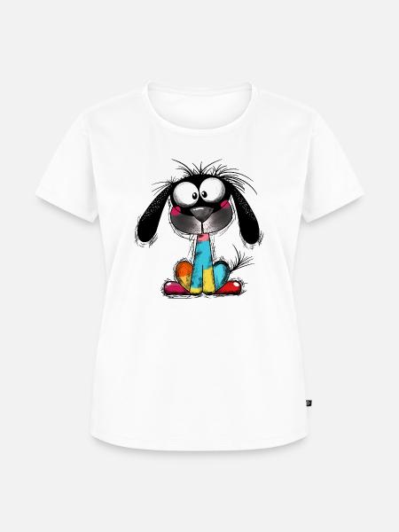 Farbenfroher Hund - Frauen Premium Bio T-Shirt - Weiß