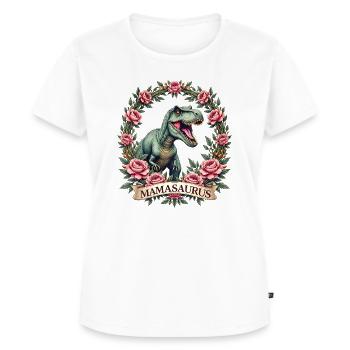 MAMASAURUS Dino Shirt Funny Gift Mom Mom - Women's Premium Organic T-shirt - white - Front - AI Model Female 172 dark (172cm)