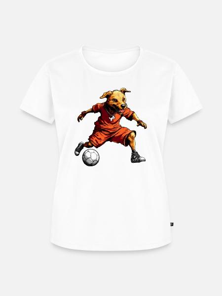 Fussball Hund - Frauen Premium Bio T-Shirt - Weiß