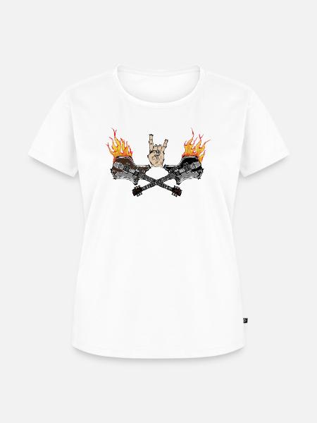 Rock'n'Roll in Flammen! - Frauen Premium Bio T-Shirt - Weiß