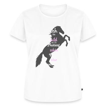 Ich bin Pferdeliebhaberin wild schön stur - Frauen Premium Bio T-Shirt - Weiß - Vorne - AI Model Female 172 dark (172cm)