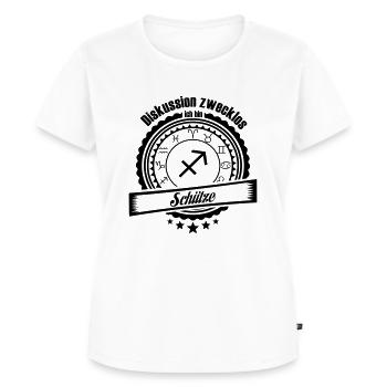 Diskussion zwecklos. Ich bin Schütze - Frauen Premium Bio T-Shirt - Weiß - Vorne - AI Model Female 172 dark (172cm)