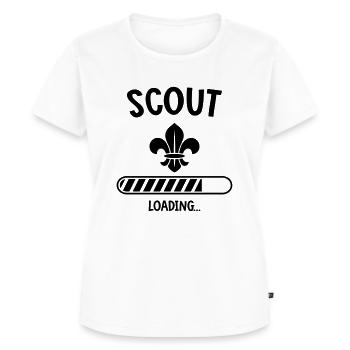 Scout Loading - Vrouwen Premium Bio T-shirt - wit - Voor - AI Model Female 172 dark (172cm)