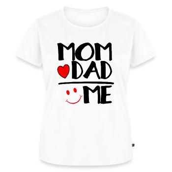 Mom + Dad = Me - T-shirt Premium bio Femme - blanc - Devant - AI Model Female 172 dark (172cm)