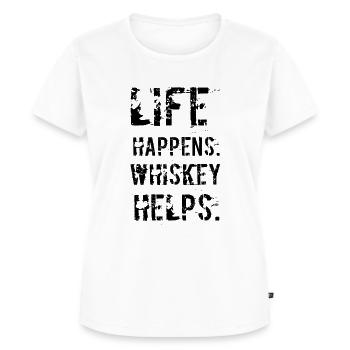 Leben Passiert Whiskey Hilft - Frauen Premium Bio T-Shirt - Weiß - Vorne - AI Model Female 172 dark (172cm)