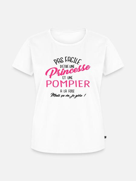 Princesse et pompier - T-shirt Premium bio Femme - blanc