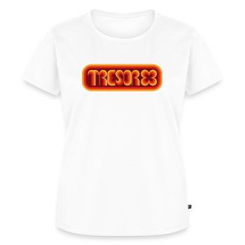Hypnotischer Orangenschatz der 70er Jahre - Frauen Premium Bio T-Shirt - Weiß - Vorne - AI Model Female 172 dark (172cm)