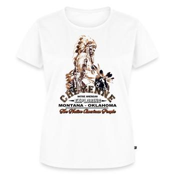 Cheyenne Nation Erste amerikanische Nation - Frauen Premium Bio T-Shirt - Weiß - Vorne - AI Model Female 172 dark (172cm)