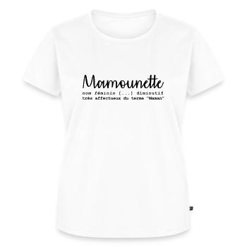 Définition mamounette - T-shirt Premium bio Femme - blanc - Devant - AI Model Female 172 dark (172cm)