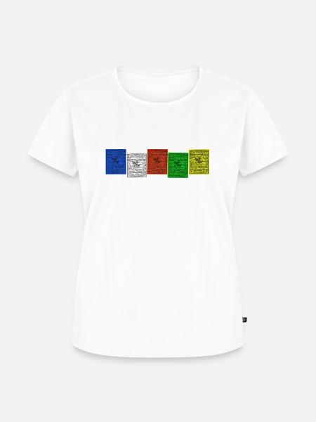 Nepal,Gebetsfahnen - Frauen Premium Bio T-Shirt - Weiß