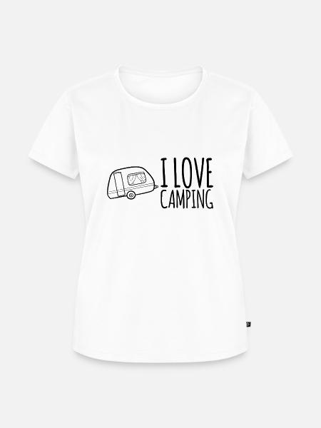 I Love Camping - Frauen Premium Bio T-Shirt - Weiß