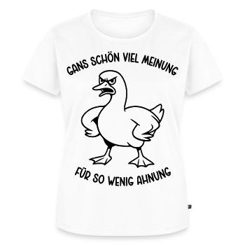 Gans schön viel Meinung für so wenig Ahnung - Frauen Premium Bio T-Shirt - Weiß - Vorne - AI Model Female 172 dark (172cm)