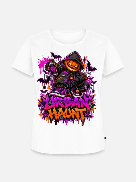 Halloween Kürbis - Frauen Premium Bio T-Shirt - Weiß