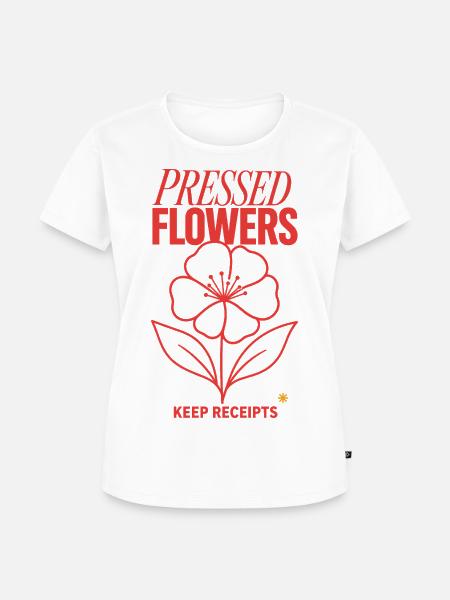 Blumen pressen – Pressed Flowers Keep Receipts - Frauen Premium Bio T-Shirt - Weiß