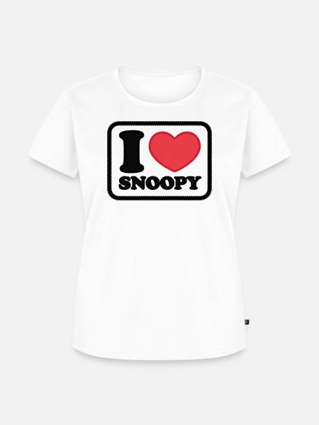 Peanuts Snoopy Ich Liebe Snoopy - Frauen Premium Bio T-Shirt - Weiß