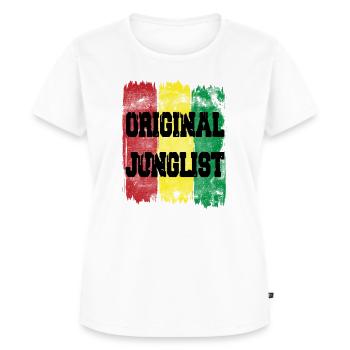 Original Junglist Red Yellow Green DNB Drum n Bass - Women's Premium Organic T-shirt - white - Front - AI Model Female 172 dark (172cm)