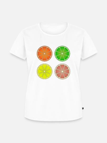 Zitrusfrüchte Satsuma Limette Zitrone Grapefruit - Frauen Premium Bio T-Shirt - Weiß