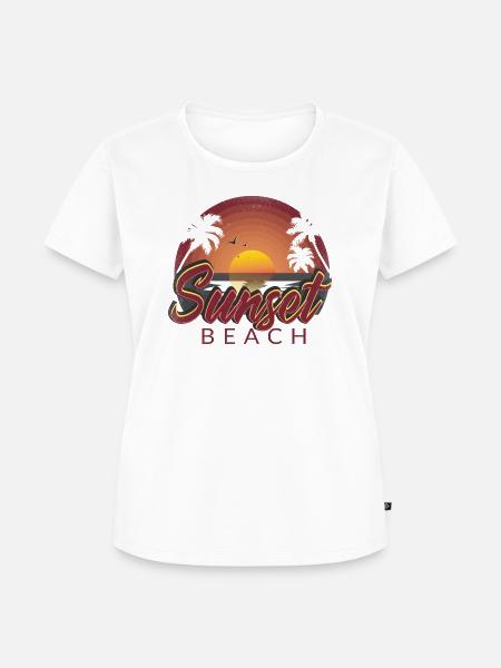 Sunset Beach - Frauen Premium Bio T-Shirt - Weiß