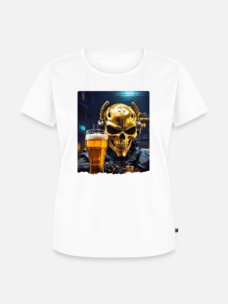 Bier Skull 0.3 - Frauen Premium Bio T-Shirt - Weiß