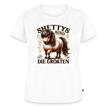 Shetland Pony - Frauen Premium Bio T-Shirt - Weiß - Vorne - AI Model Female 172 dark (172cm)
