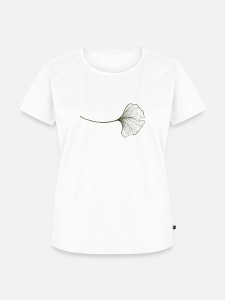 Ginko Blatt - Frauen Premium Bio T-Shirt - Weiß