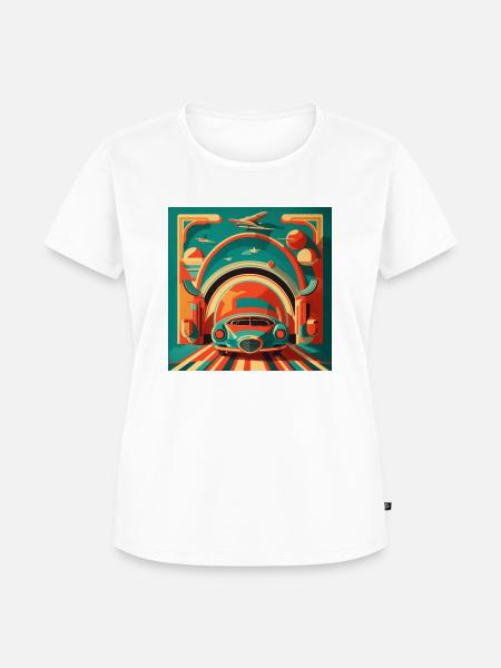 Retro Desing - Frauen Premium Bio T-Shirt - Weiß