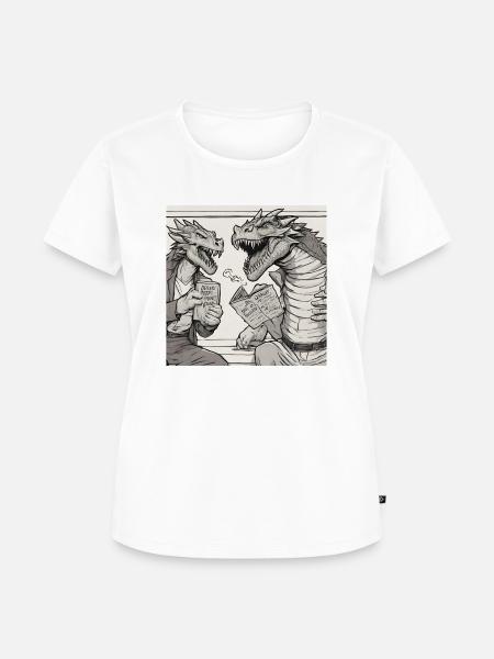 Drachen Streit - Frauen Premium Bio T-Shirt - Weiß