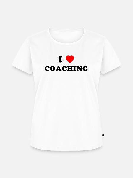 I LOVE COACHING (schwarz) - Frauen Premium Bio T-Shirt - Weiß