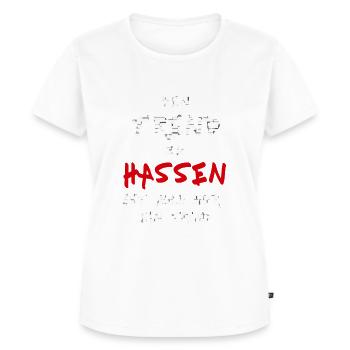 Den Trend zu hassen ist auch nur ein Trend - Frauen Premium Bio T-Shirt - Weiß - Vorne - AI Model Female 172 dark (172cm)