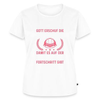 Hausbau Humor Baustelle Bauherrin - Frauen Premium Bio T-Shirt - Weiß - Vorne - AI Model Female 172 dark (172cm)