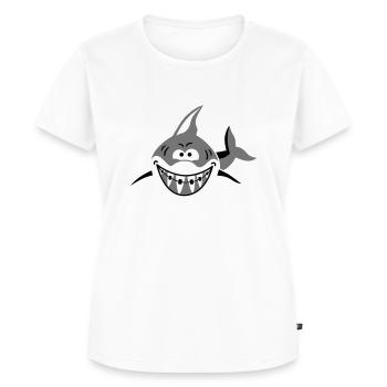 Hai mit Zahnspange - T-shirt Premium bio Femme - blanc - Devant - AI Model Female 172 dark (172cm)