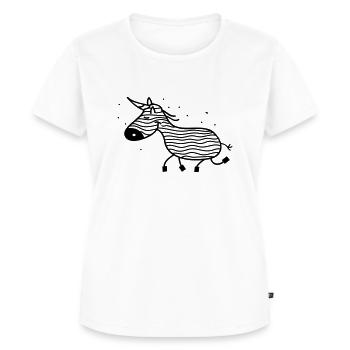 Einhorn Zebra lustig - Frauen Premium Bio T-Shirt - Weiß - Vorne - AI Model Female 172 dark (172cm)