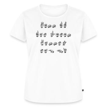Wenn du das lesen kannst sag hi... Gebärdensprache - Frauen Premium Bio T-Shirt - Weiß - Vorne - AI Model Female 172 dark (172cm)