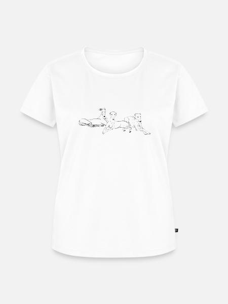 Drei Windhunde - Frauen Premium Bio T-Shirt - Weiß